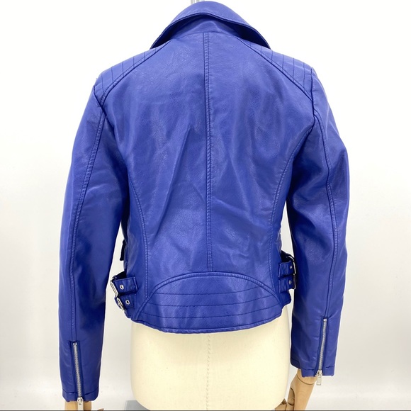 Faux Leather Zip Motorcycle Jacket - Picture 5 of 6
